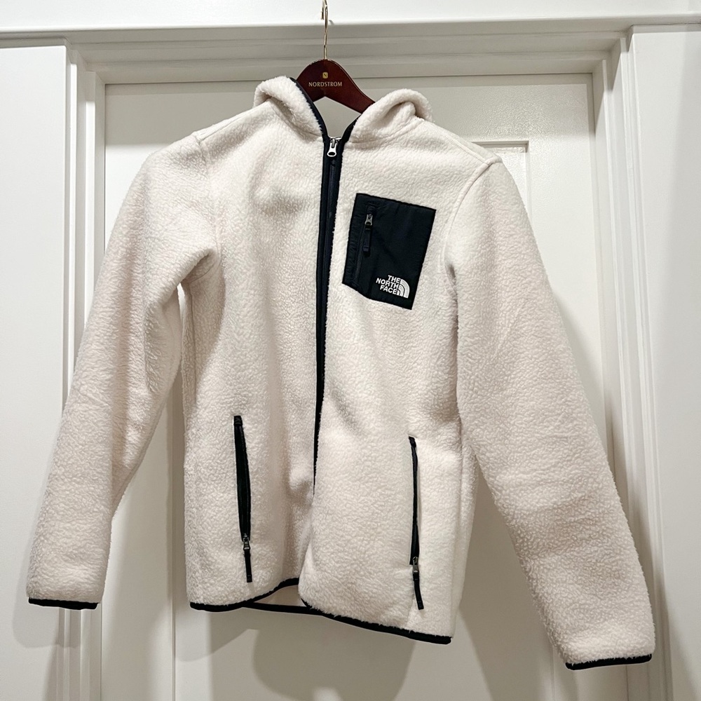 The North Face youth XL zip up hooded fleece jacket